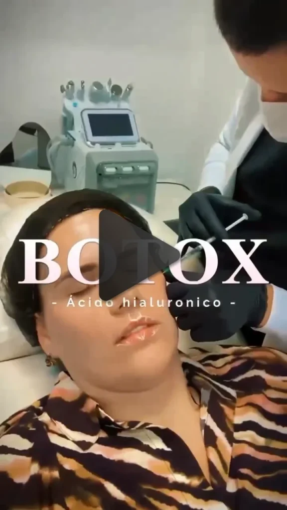 Botox treatment video cover showing facial injection procedure performed by an aesthetic professional.